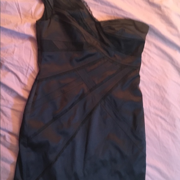 EUC JS Collections sz 10 black one shoulder dress - Picture 3 of 6